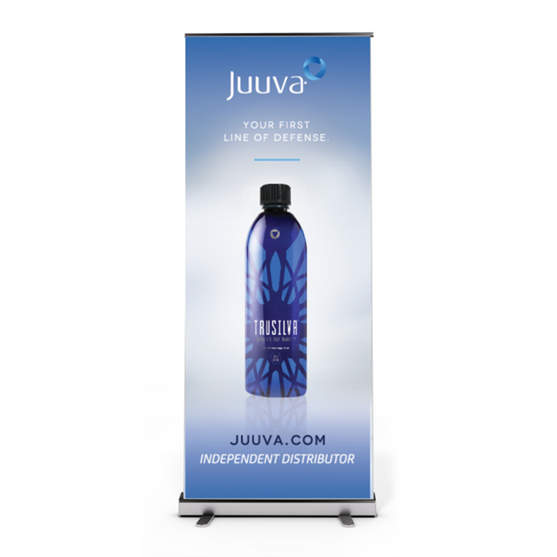 Juuva Trusilvr Full Size Pop Up Banner juuva-trusilvr-full-size-pop-up-banner